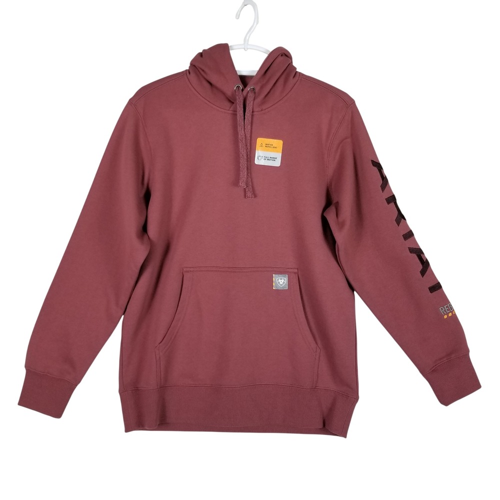 Ariat Rebar Hoodie Women Medium Mahogany Red Water Repellent Workwear Graphic